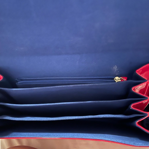 Moschino Jeans read and blue clutch gorgeous credit card holder mirror 12x6 - Picture 4 of 4